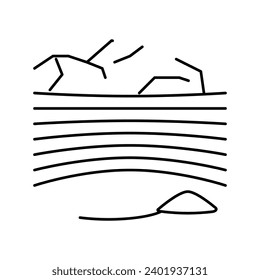 opencast goldmine line icon vector. opencast goldmine sign. isolated contour symbol black illustration