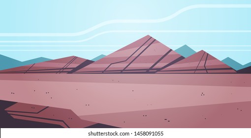 opencast mining stone quarry industrial mine production concept hills mountains background flat horizontal