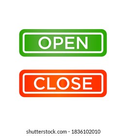 open/close icon of color style design vector template