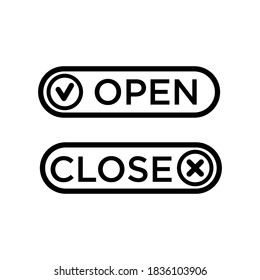 open/close line icon design vector template