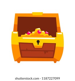 Opened antique treasure chest vector Illustration on a white background