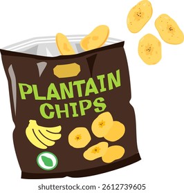 An opened bag of plantain chips