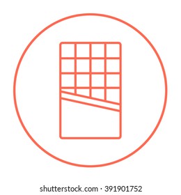 Opened bar of chocolate line icon.