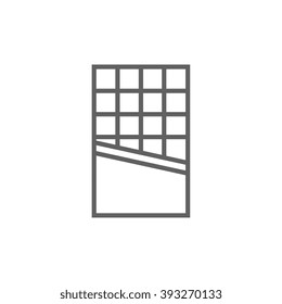 Opened bar of chocolate line icon.