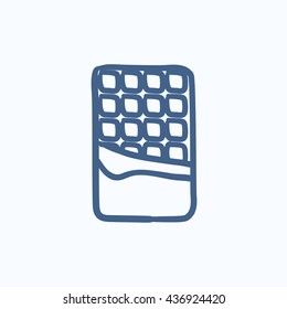 Opened bar of chocolate vector sketch icon isolated on background. Hand drawn Opened bar of chocolate icon. Opened bar of chocolate sketch icon for infographic, website or app.