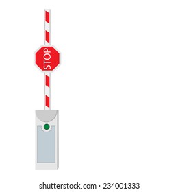 Opened barrier, road barrier, barrier vector, isolated on white