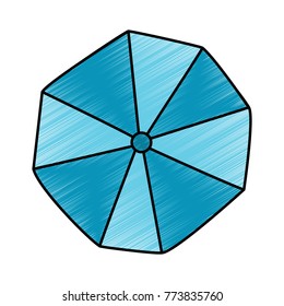 opened beach umbrella top view