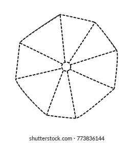 opened beach umbrella top view