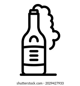 Opened beer bottle icon outline vector. Cap glass. Brewery alcohol