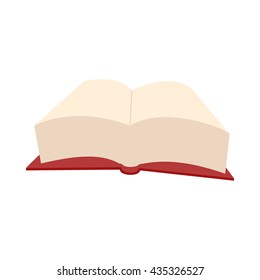 Opened big book icon, cartoon style