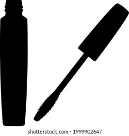 Opened  big  mascara. Vector image. 