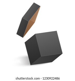 The Opened black box isolated on white background. Vector illustration