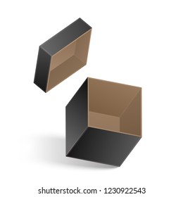 The Opened black box isolated on white background. Vector illustration