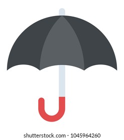 An opened black umbrella presenting concept of security