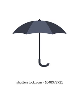 opened black umbrella from the rain - the concept of risk protection - vector illustration icon
