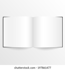 Opened Blank Book Or Magazine Spread With Cover