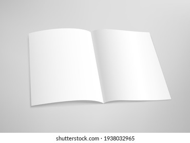 Opened blank paper book. Template for design. Vector mockup