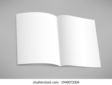 Opened blank paper book. Template for design. Vector mockup