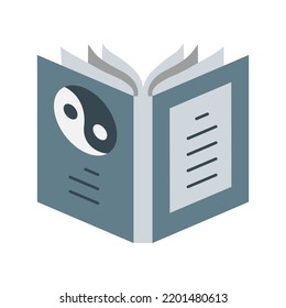 Opened book, backward colored icon. Simple colored element illustration. Opened book, backward concept symbol design from education set. Can be used for web and mobile