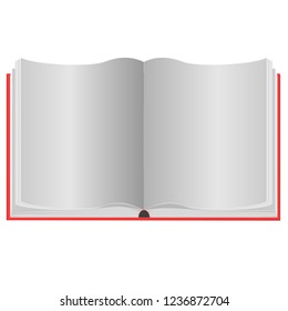 Opened book with blank pages. Vector illustration.