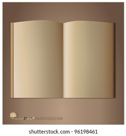 Opened book with blank pages. Vector illustration.