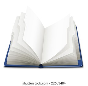 opened book with blank white pages vector illustration