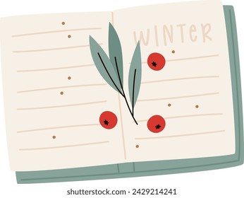 Libro Abierto Adorno De Navidad Ilustración Vectorial