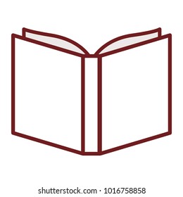 opened book close up in dark red contour