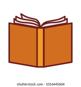 opened book in colorful silhouette with brown contour