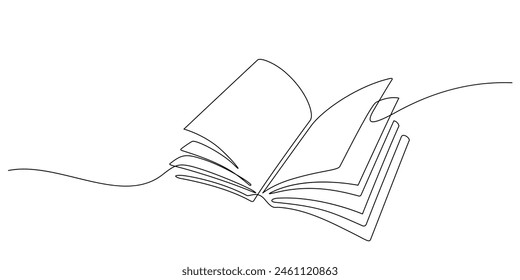 libro abierto línea continua dibujo minimalismo arte decorativo