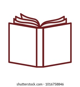 opened book in dark red contour