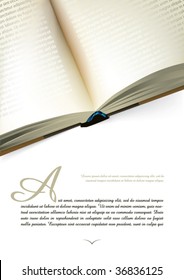 Opened book design with blank pages