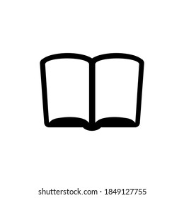 Opened book flat icon. Sign for action, help. Symbol for the design of the application, website.