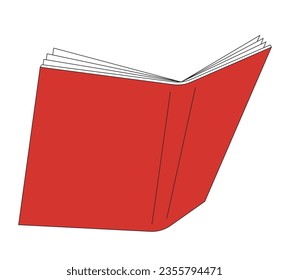 Opened book flat line color isolated vector object. Reading. Education. Editable clip art image on white background. Simple outline cartoon spot illustration for web design