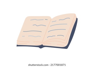 Opened book Flat vector illustration isolated on white background