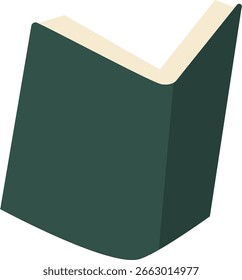Libro abierto con tapa dura verde
