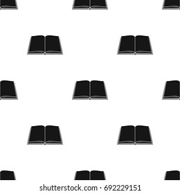 Opened book icon in black style isolated on white background. Books symbol stock vector illustration.