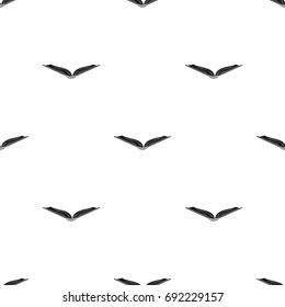 Opened book icon in black style isolated on white background. Books symbol stock vector illustration.
