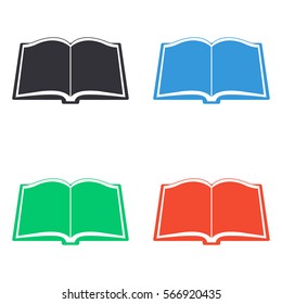 Opened book icon - colored vector  set