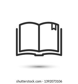 Opened book icon in flat style. Vector library symbol for your web site design, logo, app, UI.
