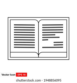 Opened Book icon in flat style.