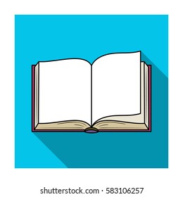 Opened book icon in flat style isolated on white background. Books symbol stock vector illustration.