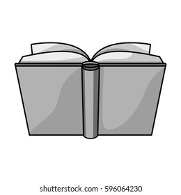 opened book icon in monochrome style isolated on white background. Books symbol stock vector illustration.