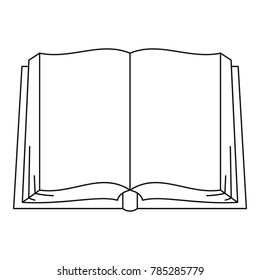 Opened book icon. Outline illustration of opened book vector icon for web