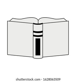 opened book icon over white background, flat design, vector illustration