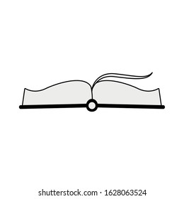 opened book icon over white background, flat design, vector illustration
