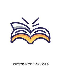 opened book icon over white background, colorful line and fill style, vector illustration
