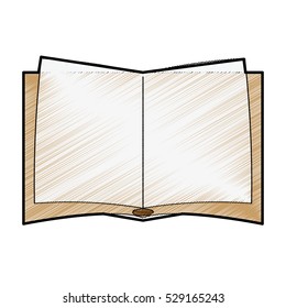 Opened book icon over white background. vector illustration