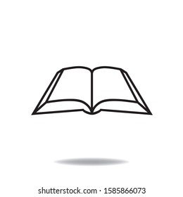 Opened book icon, web design element