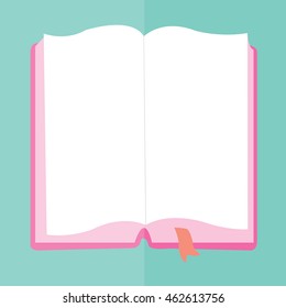 opened book illustration isolated in a Turquoise color background
